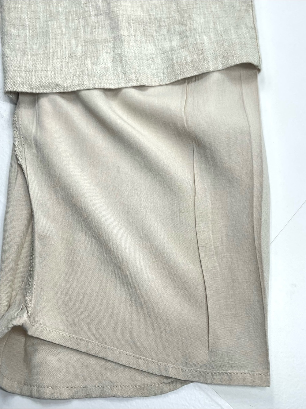 DISSH Women's Cropped Tan 100% Linen Pants Pleated Lined High Waisted Size 4 - Picture 4 of 12